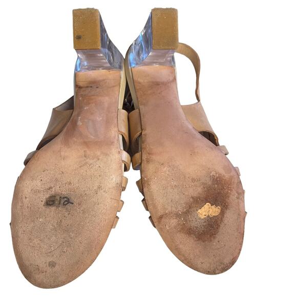 Diane Von Furstenberg Tan Clear Taite Acrylic Lucite Heels Sandals Shoes Size 10 - Picture 8 of 11